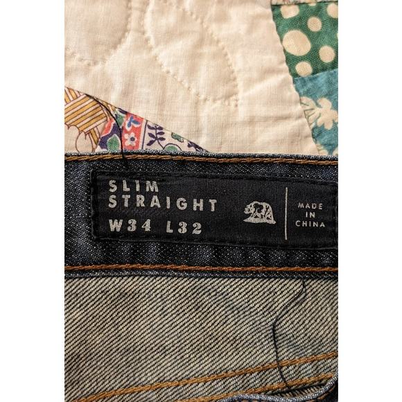 Bullhead Dark Wash Slim Straight Men's Jeans Size 34 X 32 - Picture 5 of 12